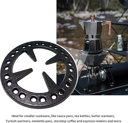 Miniatura 4 de MENSI Soporte plano de hierro fundido de 5 pulgadas con diseño mejorado de hierro fundido para máquina de espresso, café Moka, cocina de gas