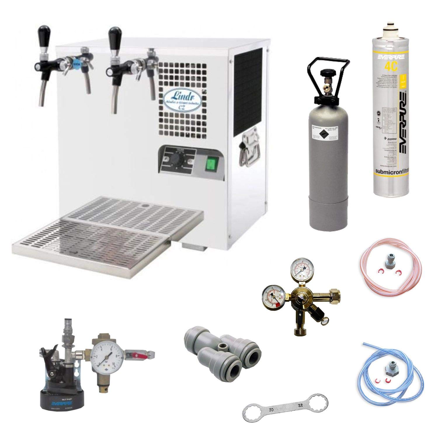 Kompletny zestaw - Saturator do wody, dystrybutor wody - AS-45, 2 liniowy