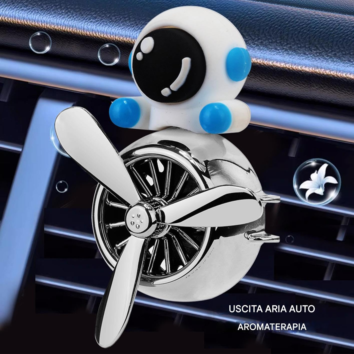 Clip Areatore per Auto con Profumatore Diffusore Aromaterapia per Bocchette | Decorazione Carina con Astronauta Rotante per Veicoli Auto Camion