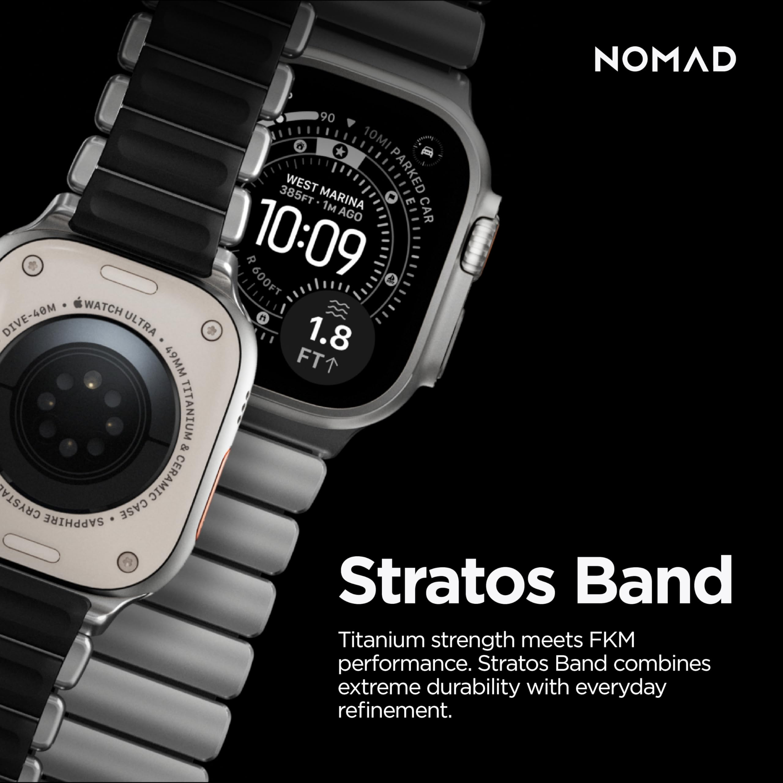NOMAD Stratos Pasek do zegarka Apple Watch 42/44 / 45/46 mm / 49 mm, hybrydowy