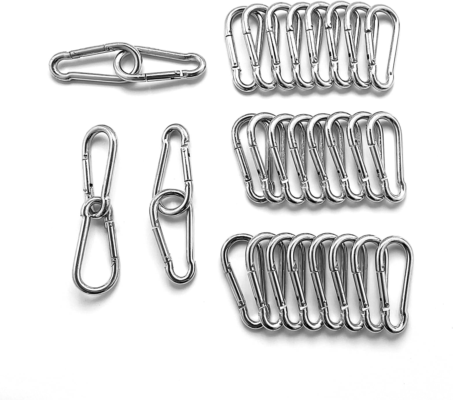 30Pcs 3" Heavy Duty Spring Snaps,M8 5/16" Galvanized Spring Snap Hooks,Lifeline, Safety Hook,Quick Link Dog Chains, Camping,Used for Safe Mountain Climbing