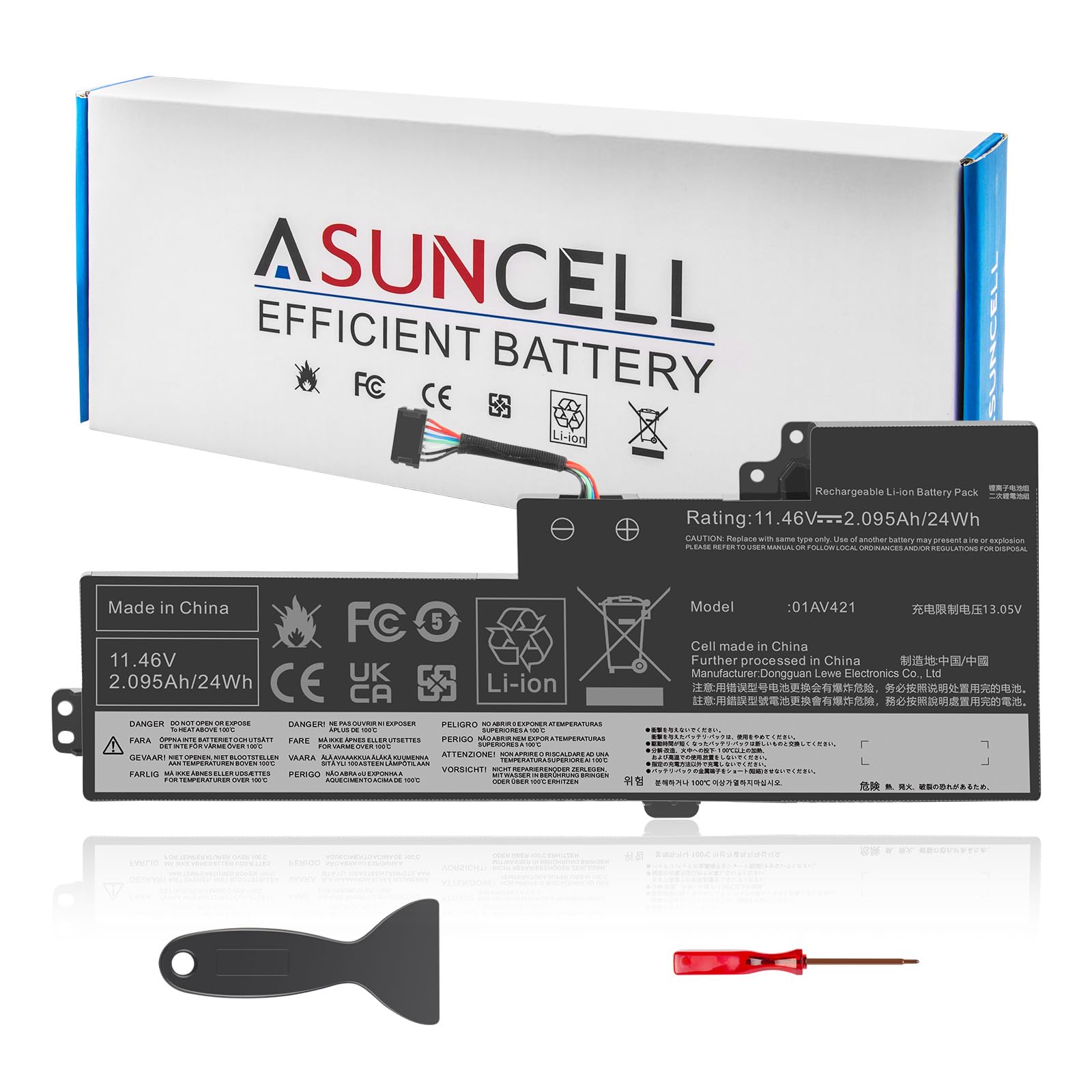 ASUNCELL 01AV421 T470 T480 Laptop Battery Replacement for Lenovo ThinkPad A475 A485 TP25 Series Notebook SB10K97578 01AV419 01AV420 01AV489 SB10K97576 SB10K97577 11.46V 24Wh 2095mAh