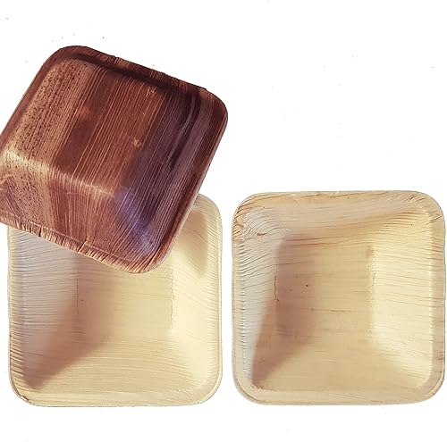 Miniatura 2 de Greenovation - Cuencos biodegradables para hojas de palma, cuencos cuadrados de 4 pulgadas, paquete de 25  100% natural, ecológico, vajilla