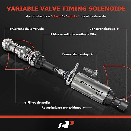 Miniatura 8 de A-Premium VVT Kit de válvula solenoide de accionamiento de posición del árbol de levas de admisión y escape compatible con Chevy GMC Equinox Malibu