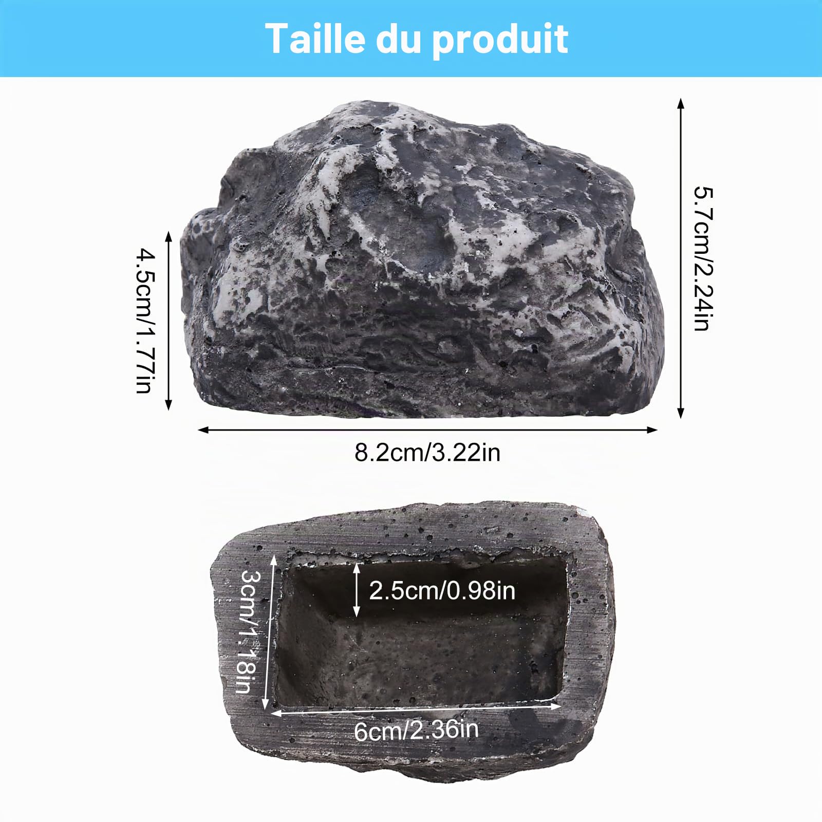 Pierre à clés cachette avec compartiment secret, fausses pierres ressemblant à une vraie pierre, coffre-fort à clés extérieur, cachette de clés pour l'extérieur