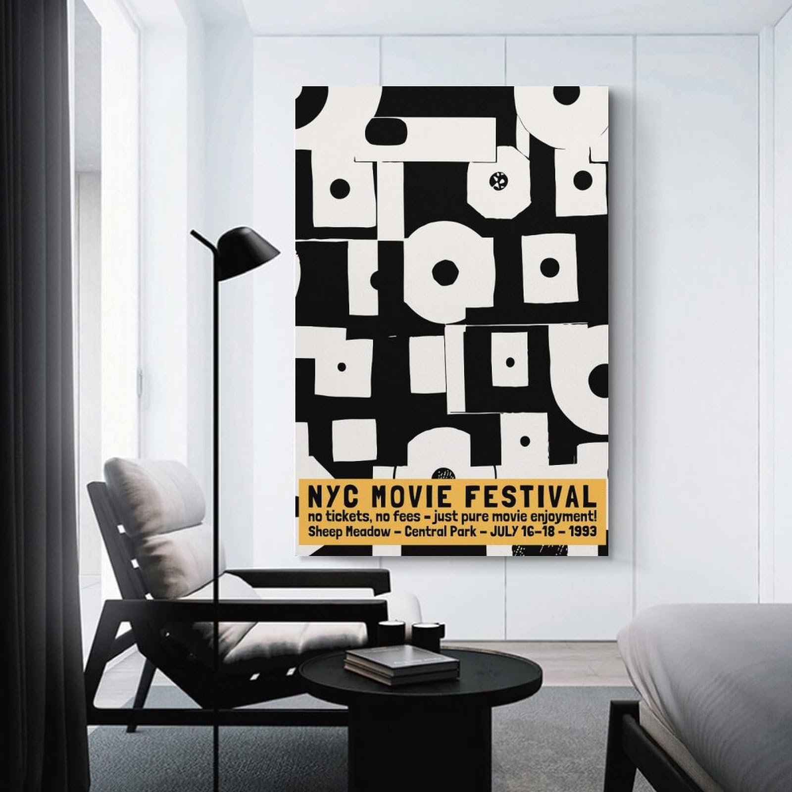 Junmoney Canvas Wall Decor NYC Movie Festival, 24x36inch(60x90cm), for Lounge Decor, Bedroom Walls Or Flats, Eye Catching Artwork for Blank Walls