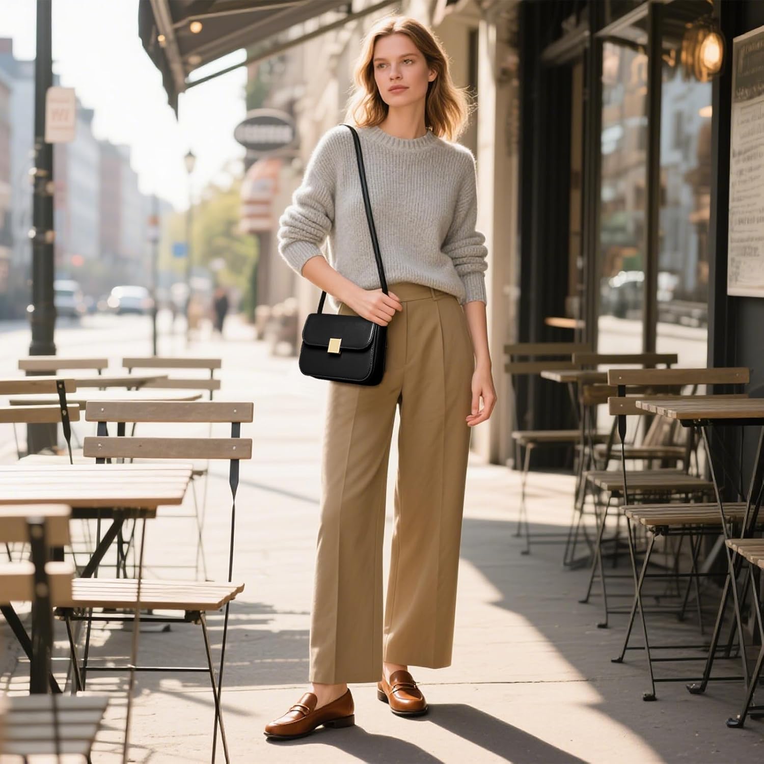 Genuine Leather Crossbody Bag for Women: Fashion Ladies Shoulder Handbag - Small Cross Body Purse for Travel Commute