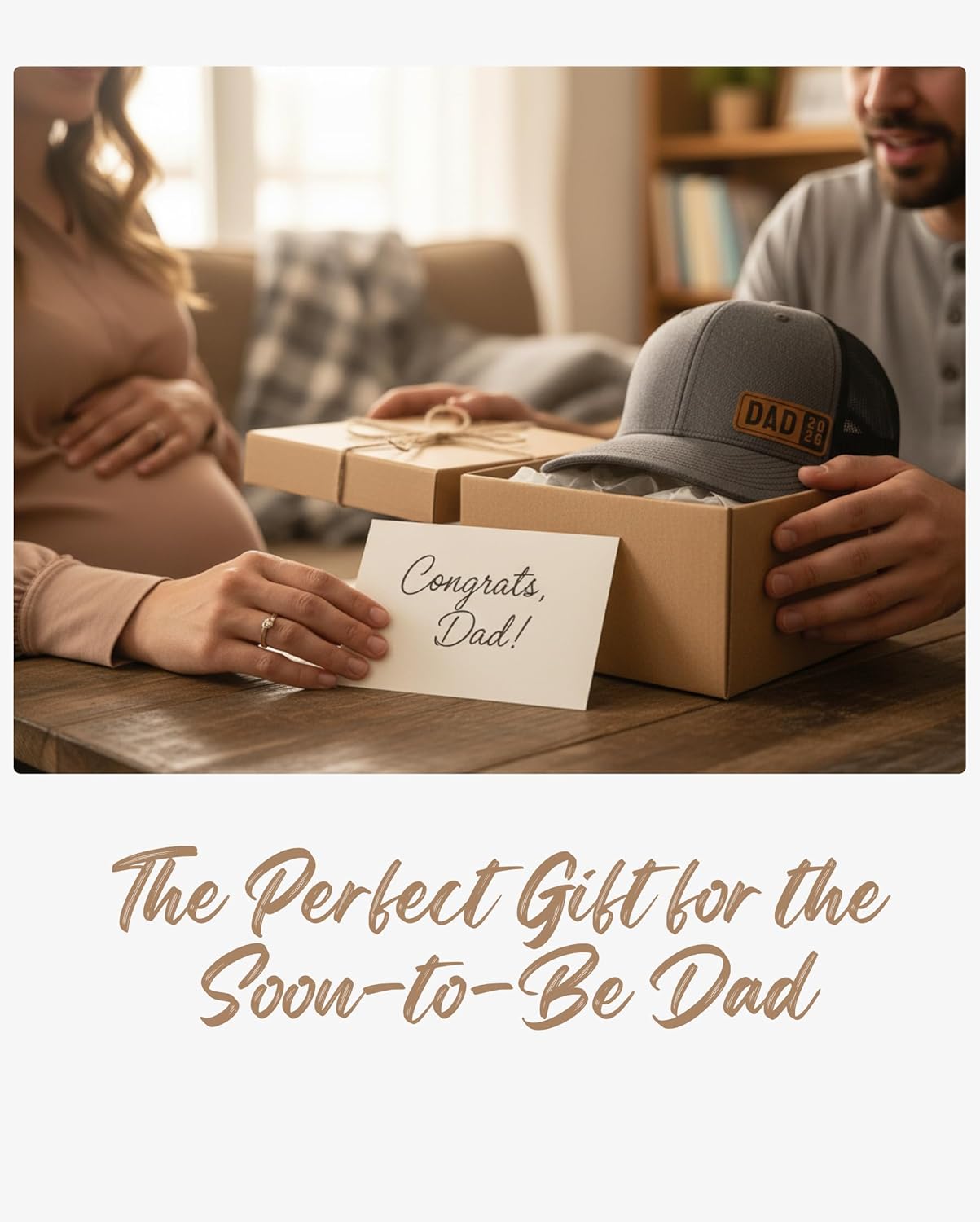 Dad Est 2025 2026 Hat for Men New Dad Gifts Customization Leather Patch Trucker Hat - Image 3