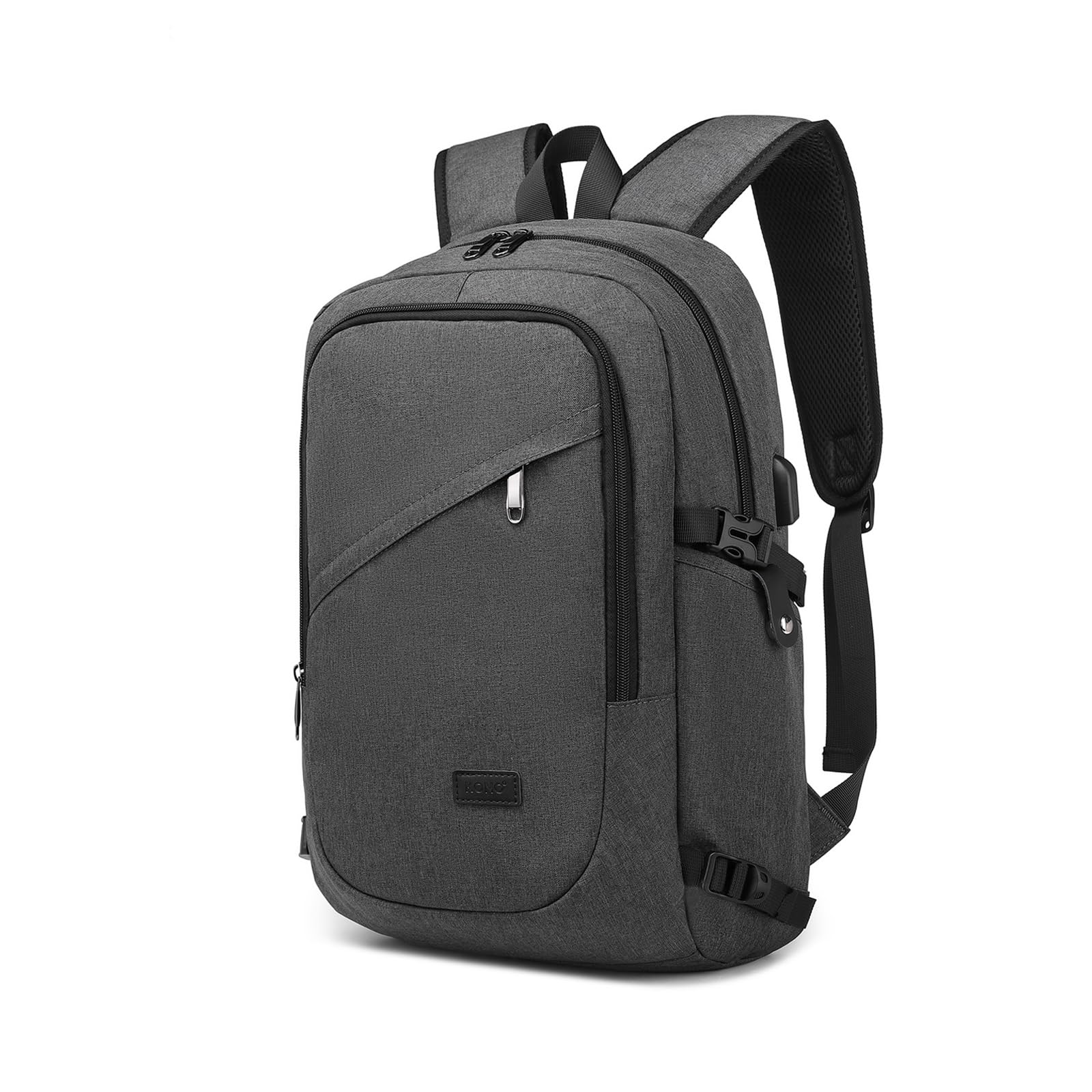 KONO Zaino per computer portatile Antifurto da viaggio Business Work Zaino per computer con porta di ricarica USB Leggero Borsa per laptop High Schoolbag per ragazzo Uomini Donne Casual Daypack