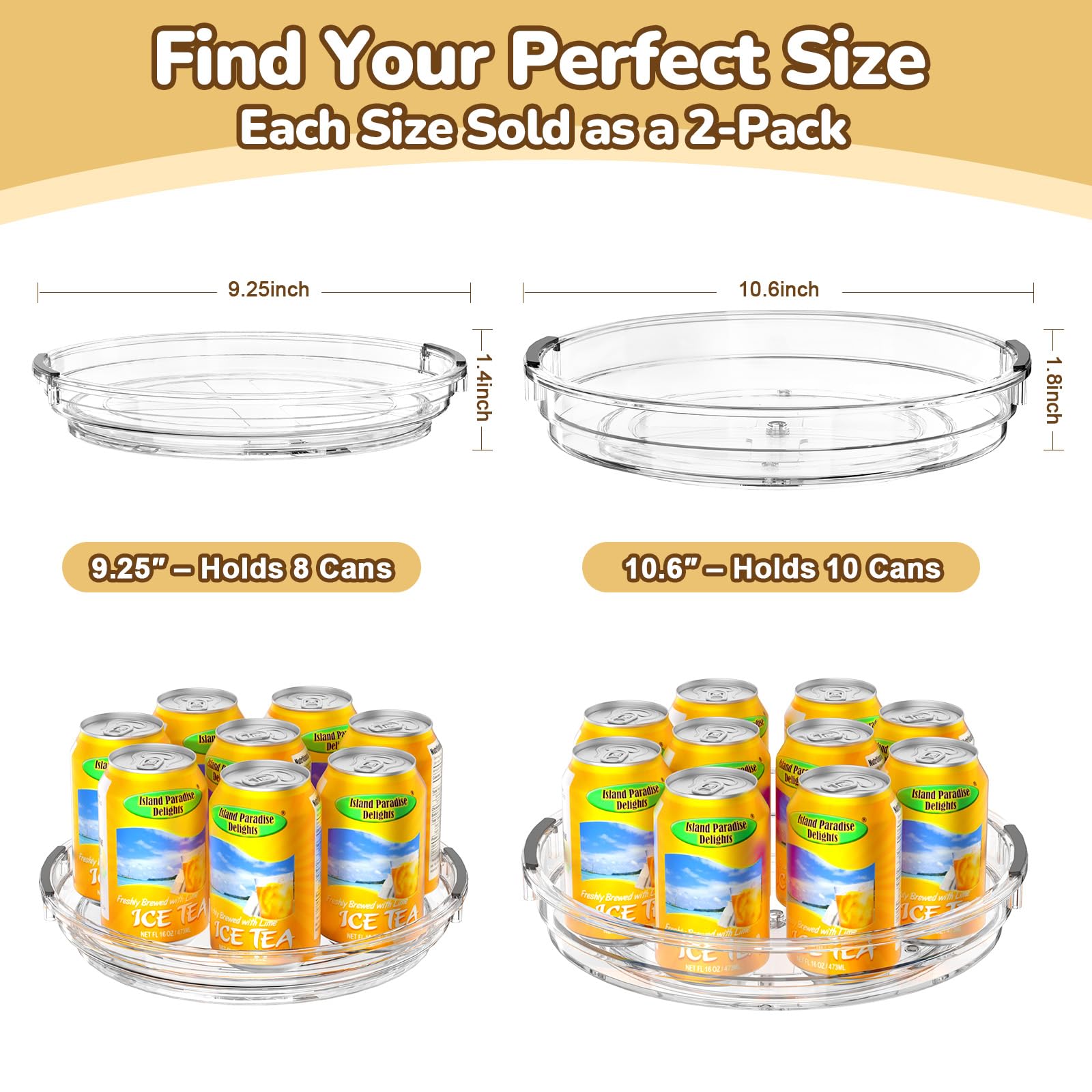 Incostar Lazy Susans - 4 Pack Kitchen Storage -3