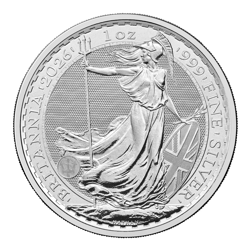 Generisch Britannia 1 Unze Silbermünze 2026, 999.9 Feinsilber 31,1g in Münzkapsel