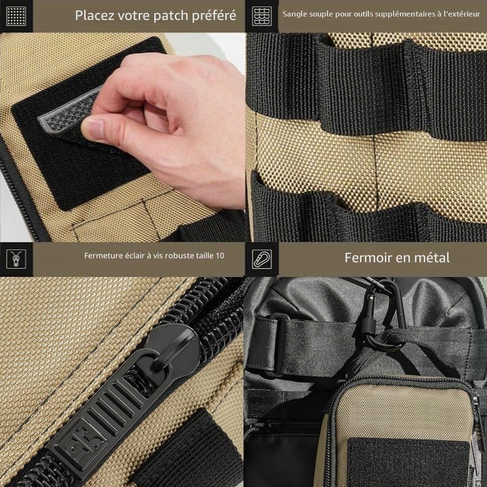 Sac à Outils Robuste, Pochette de Rangement Utilitaire Portable, Parfaite pour, Moto, Vélo de Route, Électriciens