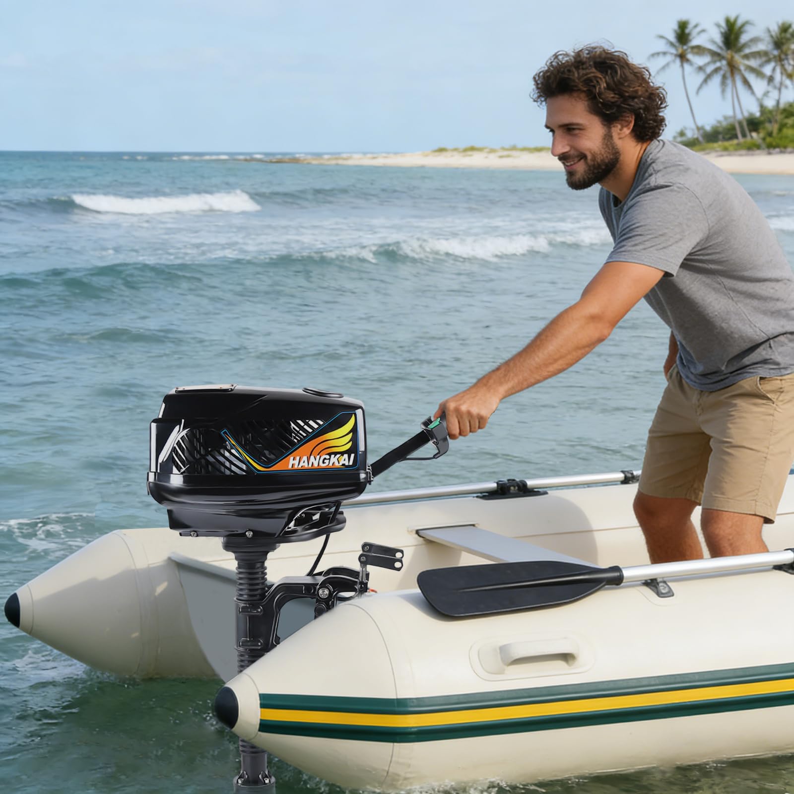 Motore elettrico fuoribordo, 1000 W, con spinta di 250 kg