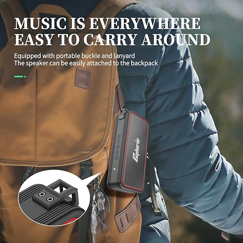 Miniatura 5 de CYBORIS Altavoz Bluetooth portátil, altavoces inalámbricos con sonido HD de 20 W, IPX7 impermeable, Bluetooth V5.3, emparejamiento estéreo dual,