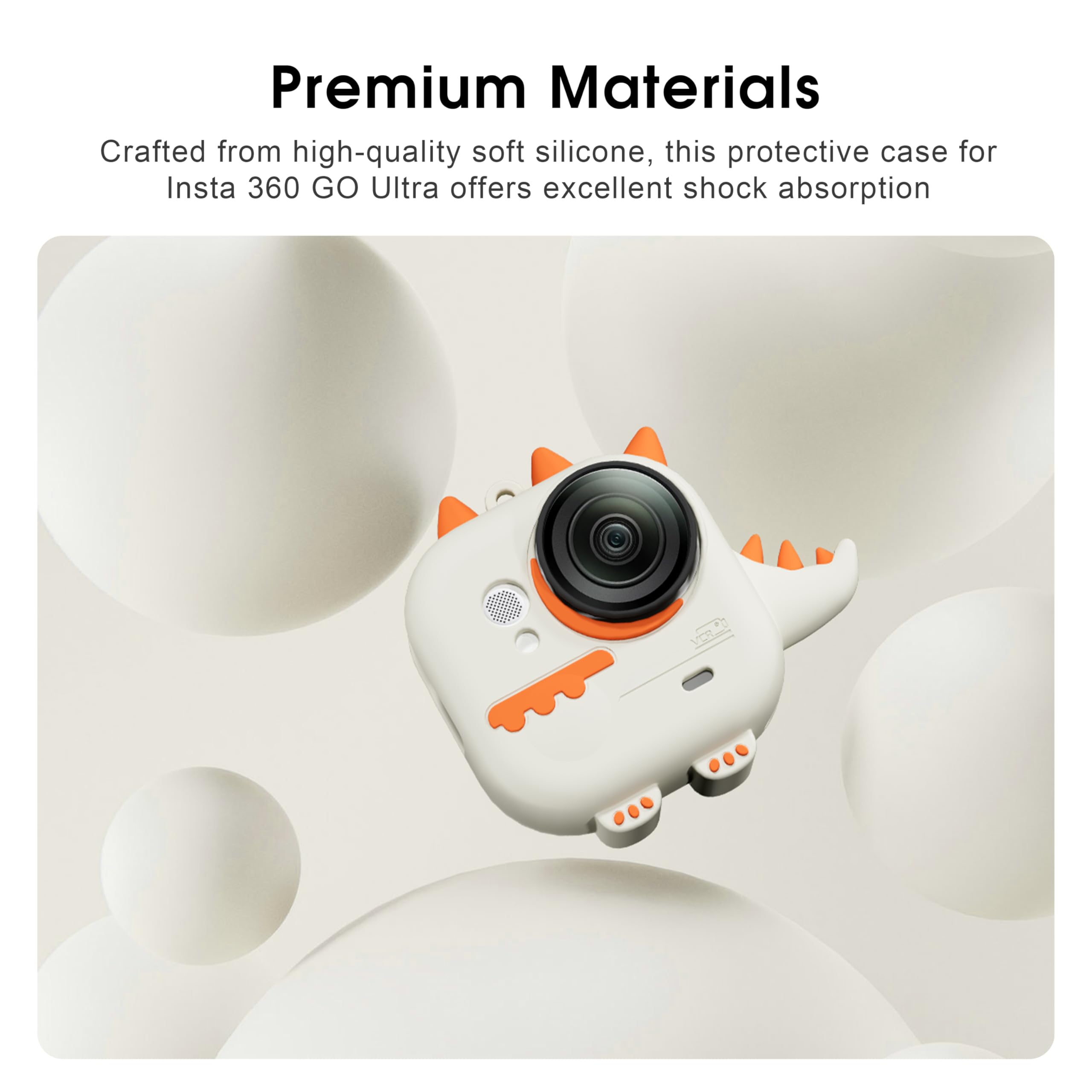 Silikonowe etui do Insta360 Go Ultra, silikonowe etui ochronne w stylu kreskówkowym do Insta 360 GO Ultra akcesoria z paskiem na nadgarstek, kompleksowa ochrona, kompatybilne z ochroną obiektywu i