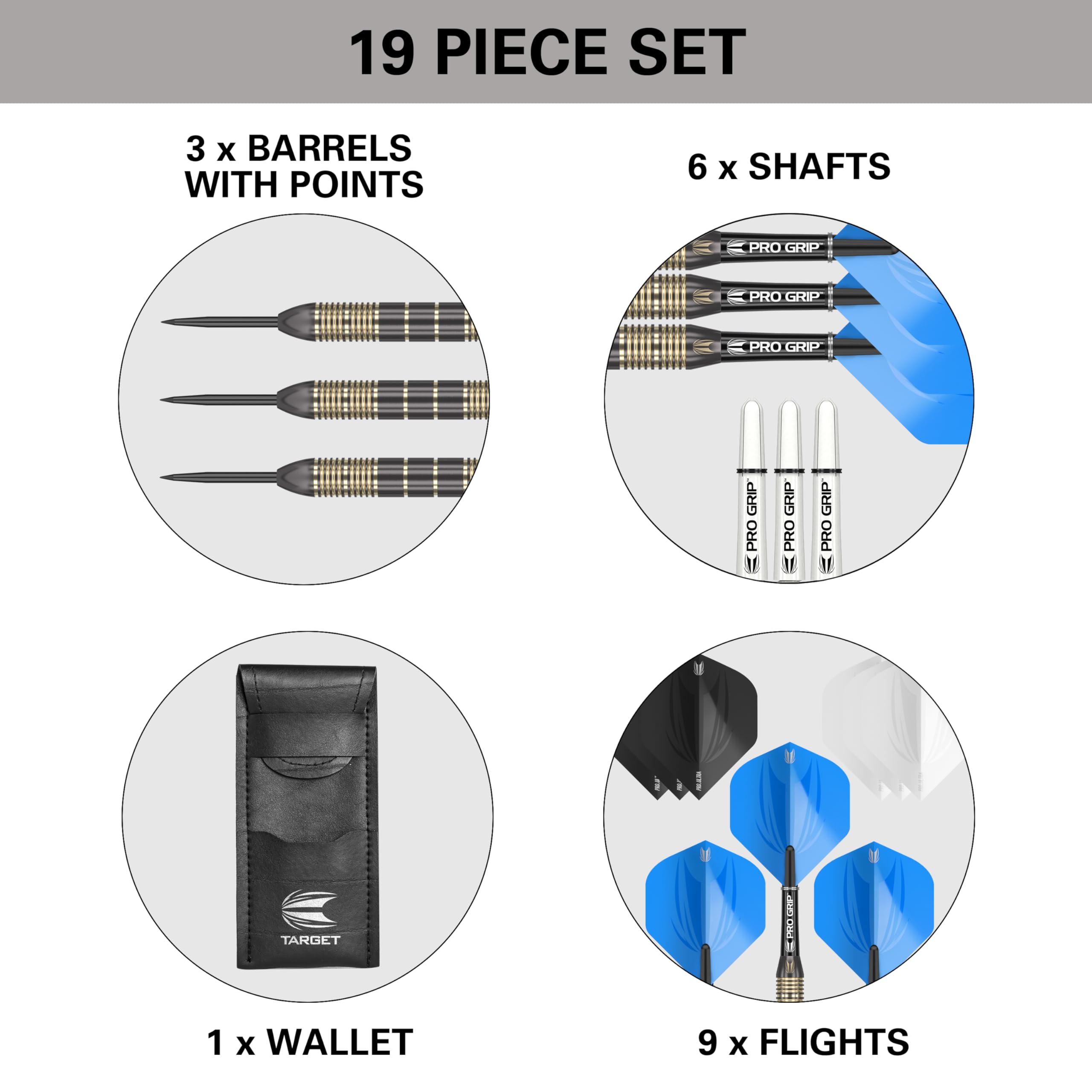 Aste Freccette Target Pro Grip - Set 9 Pezzi Multicolore Per Personalizzazione - Foto 3