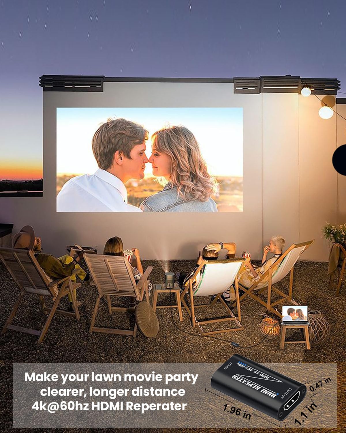 HDMI Extender Amplifier Signal Booster Repeater - 4K@60Hz 80FT / 1080P 145FT Extender, HDMI Extender Female to Female Plug & Play, for Gaming/VR/Home Theater (No Power Required)