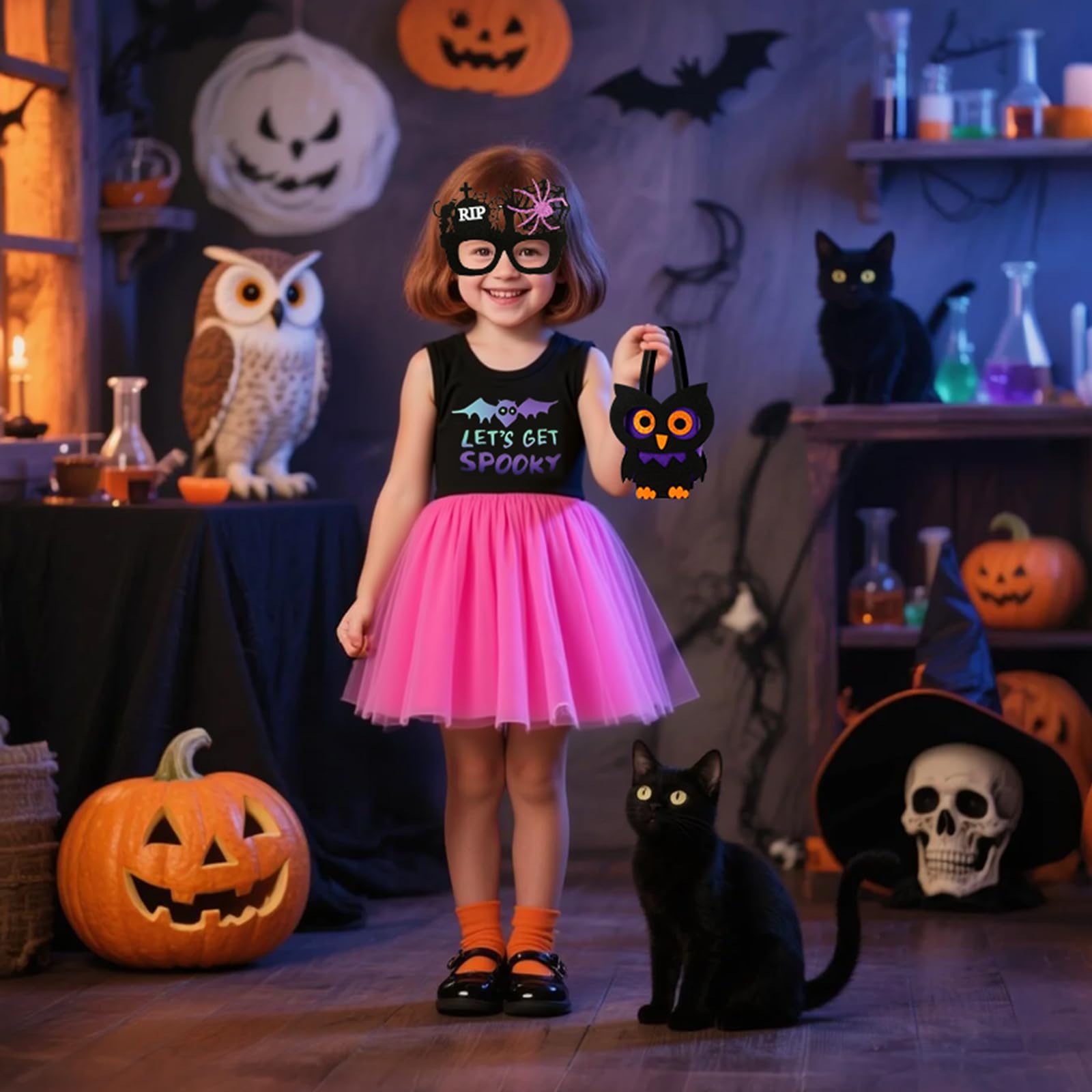 TAGVO Costume da Strega Halloween per Bambina, Ragazze Principessa Vestito Strega Viola Poncho Cappuccio Capo Paillettes Tulle Abiti serbatoio per bambini Halloween fantasia vestire per 1-6 anni