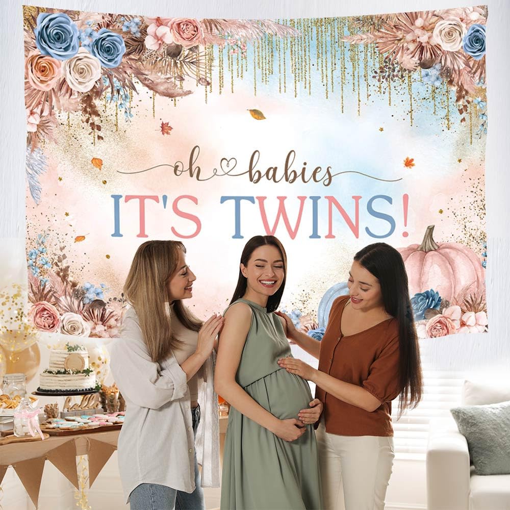 MEHOFOND Toile de fond pour fête prénatale 2,1 x 1,5 m Motif citrouilles d' automne Deux petites citrouilles Deux filles sont sur leur chemin Décoration de fête Fournitures florales Twin Girls Baby MEHOFOND Toile de fond pour fête prénatale 2,1 x 1,5 m Motif citrouilles d' automne Deux petites citrouilles Deux filles sont sur leur chemin Décoration de fête Fournitures florales Twin Girls Baby
