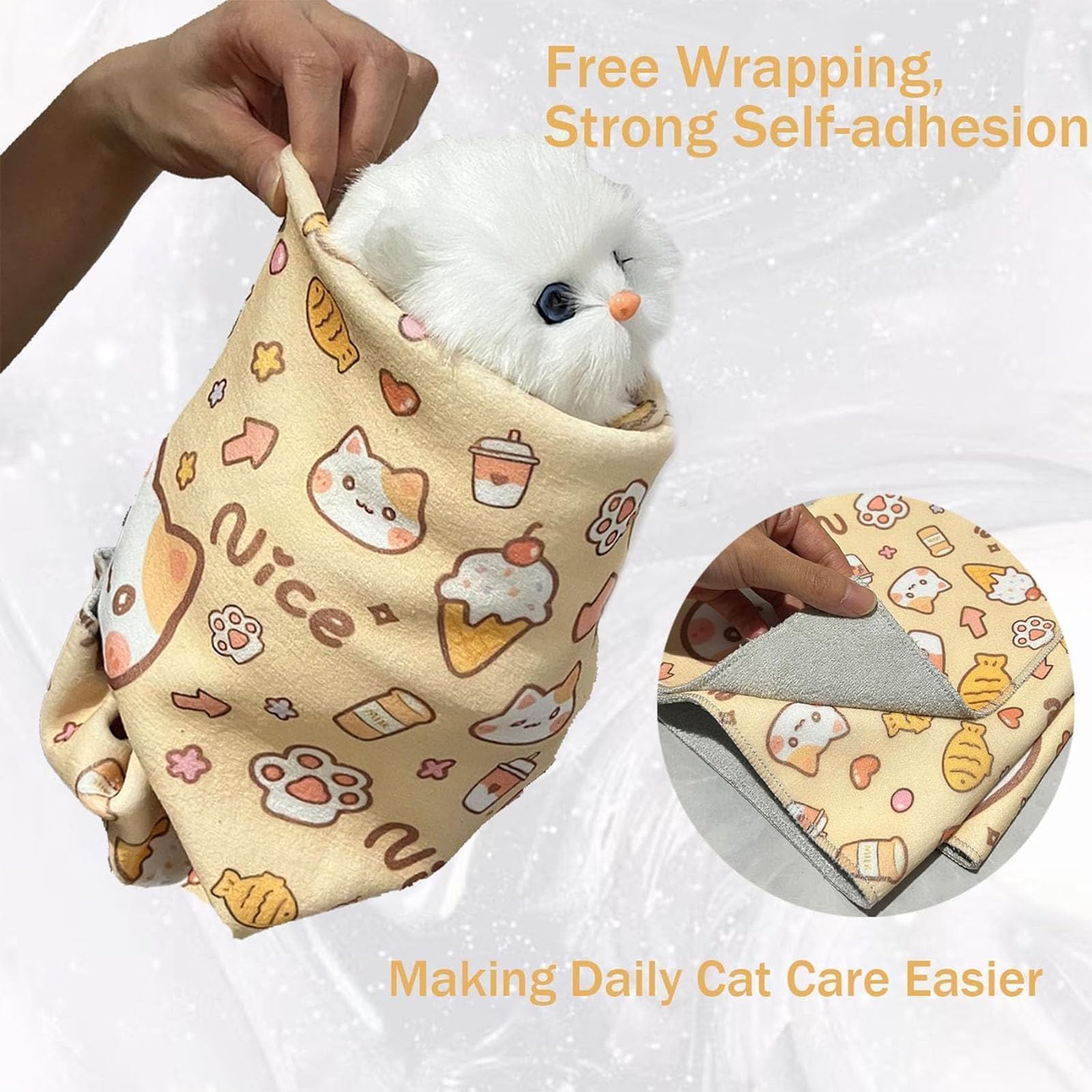 Cat Wrap, Cat Grooming Bag, Cat Claw Covers, Cat Wrap for Cutting Claws Cat Calming Products - Image 4