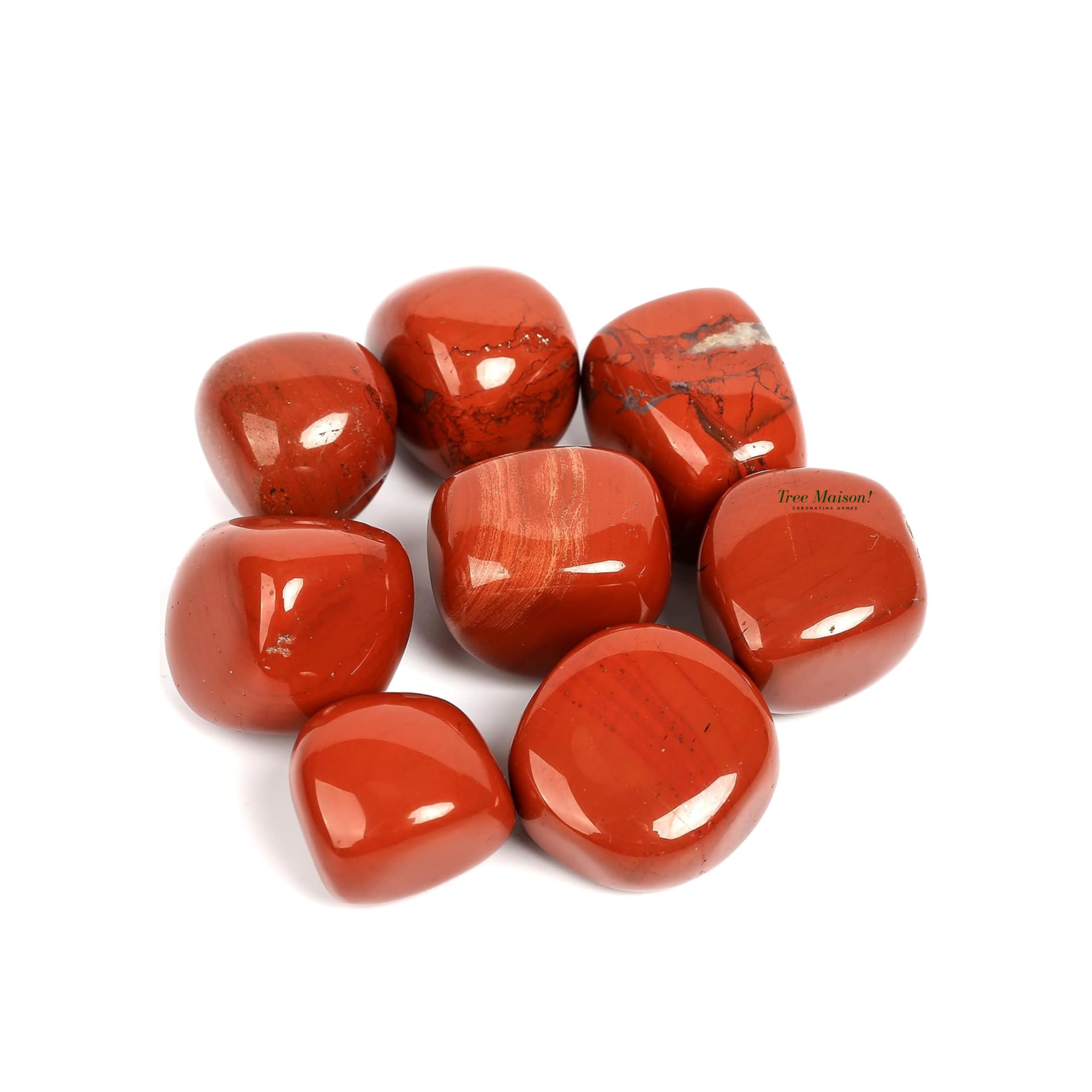 TREE MAISON CORONATING HOMES Crystal Red Jesper Tumble Stone Pebble Tumbled Gemstone for Reiki Healing Vastu Correction Gravels for Aquarium Home Decor Garden Table 100 Gm-image-30