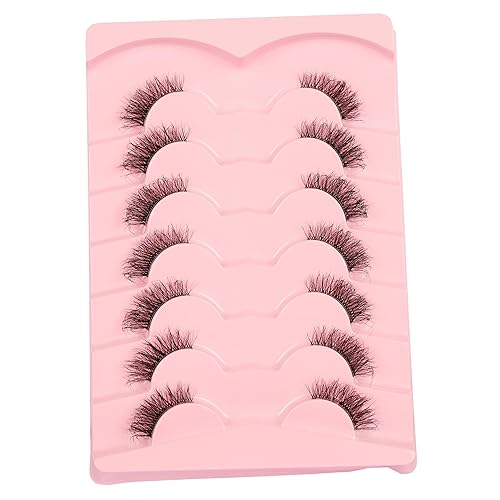 Gmagictobo Natural Half Lashes Cat Eye Look False Eyelashes Clear Band Fake Eyelashes Light Volume Corner Lashes Soft Strip Eyelashes 7 Pairs(Windy | 7-15MM)