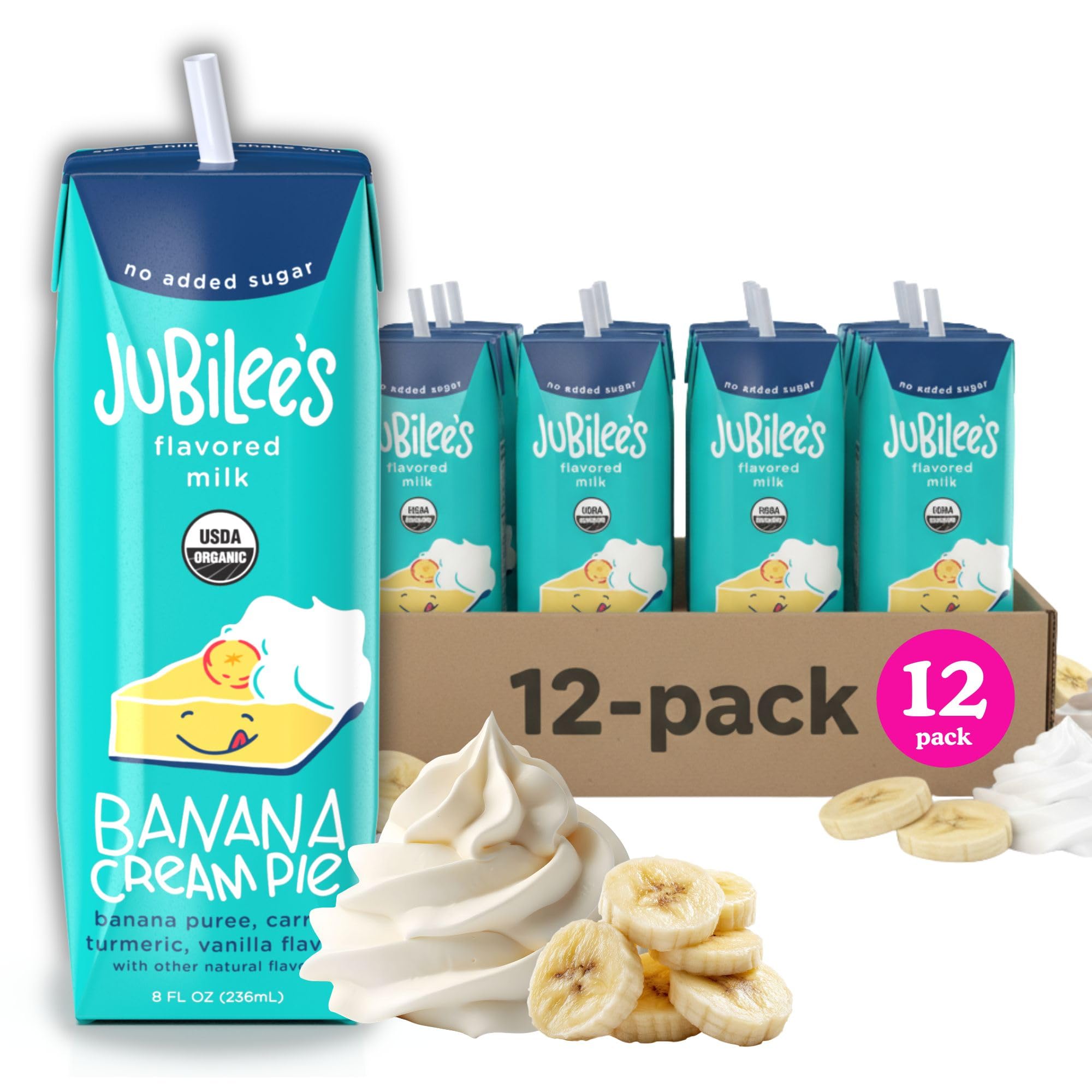 Amazon.com: Jubilee's Shelf-Stable 8 oz. Milk Boxes, Banana Cream