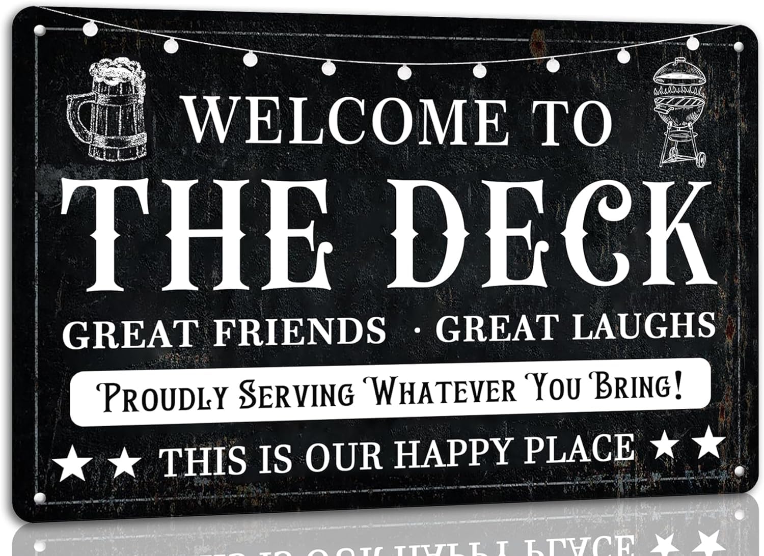 Yepyayqvk Tin Sign 433 Welcome To The Deck Deck Metal Sign Backyard Accessories Decor Outdoor Vintage Metal Aluminum Signs Farmhouse Part Patio Porch Home Wall Decorations 6X8 Inch