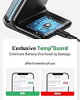 Vista 6 de INIU Cargador inalámbrico, estación de carga rápida Qi certificada de 15 W con luz adaptativa amigable para el sueño compatible con iPhone 17 16 15