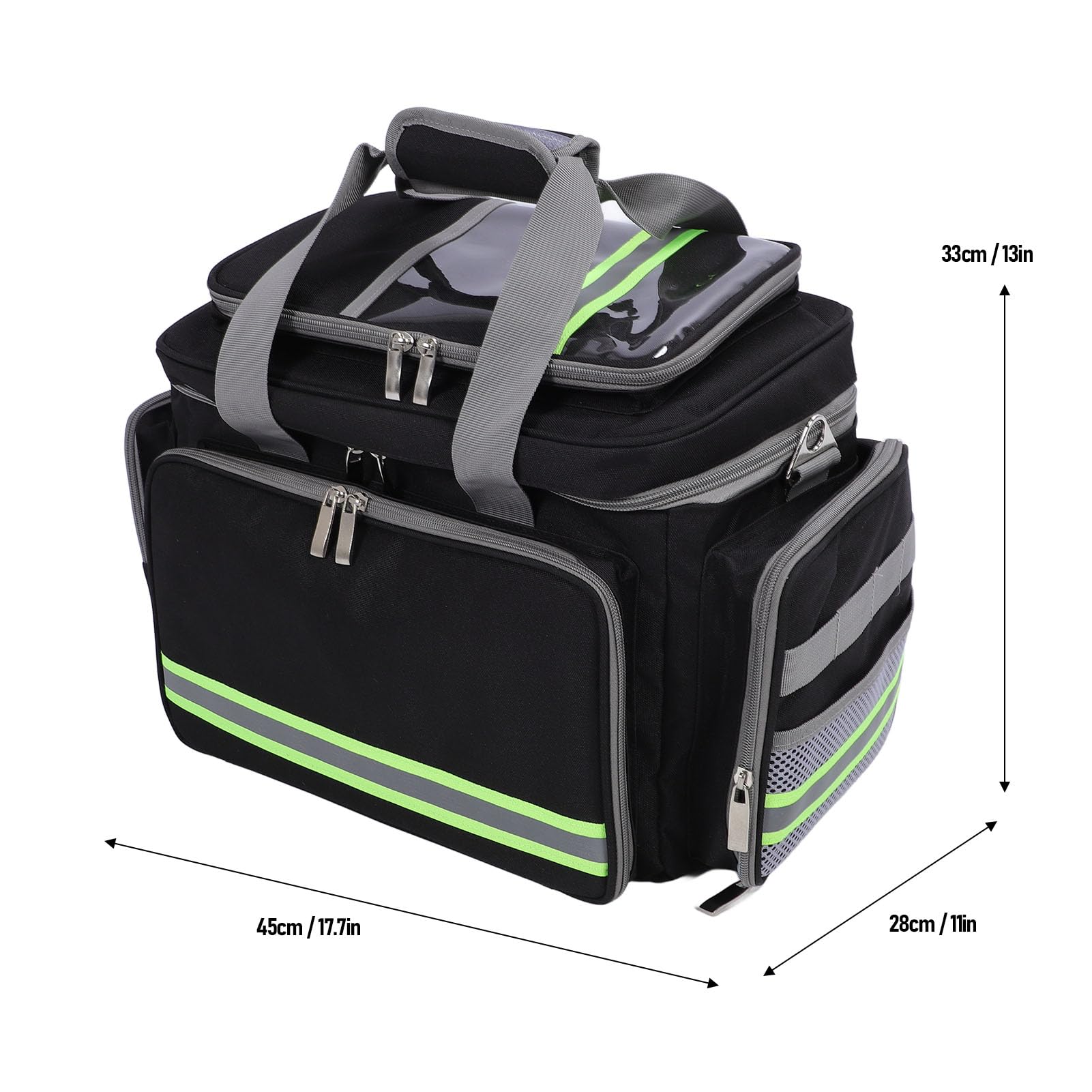 Bolsa de Primeros Auxilios, Bolso de Medicamentos de Emergencia Rescate de Viaje Vacío Bolsa de Respondedor, de Emergencia de Tela de Oxford a Prueba de lluvia. (Negro)