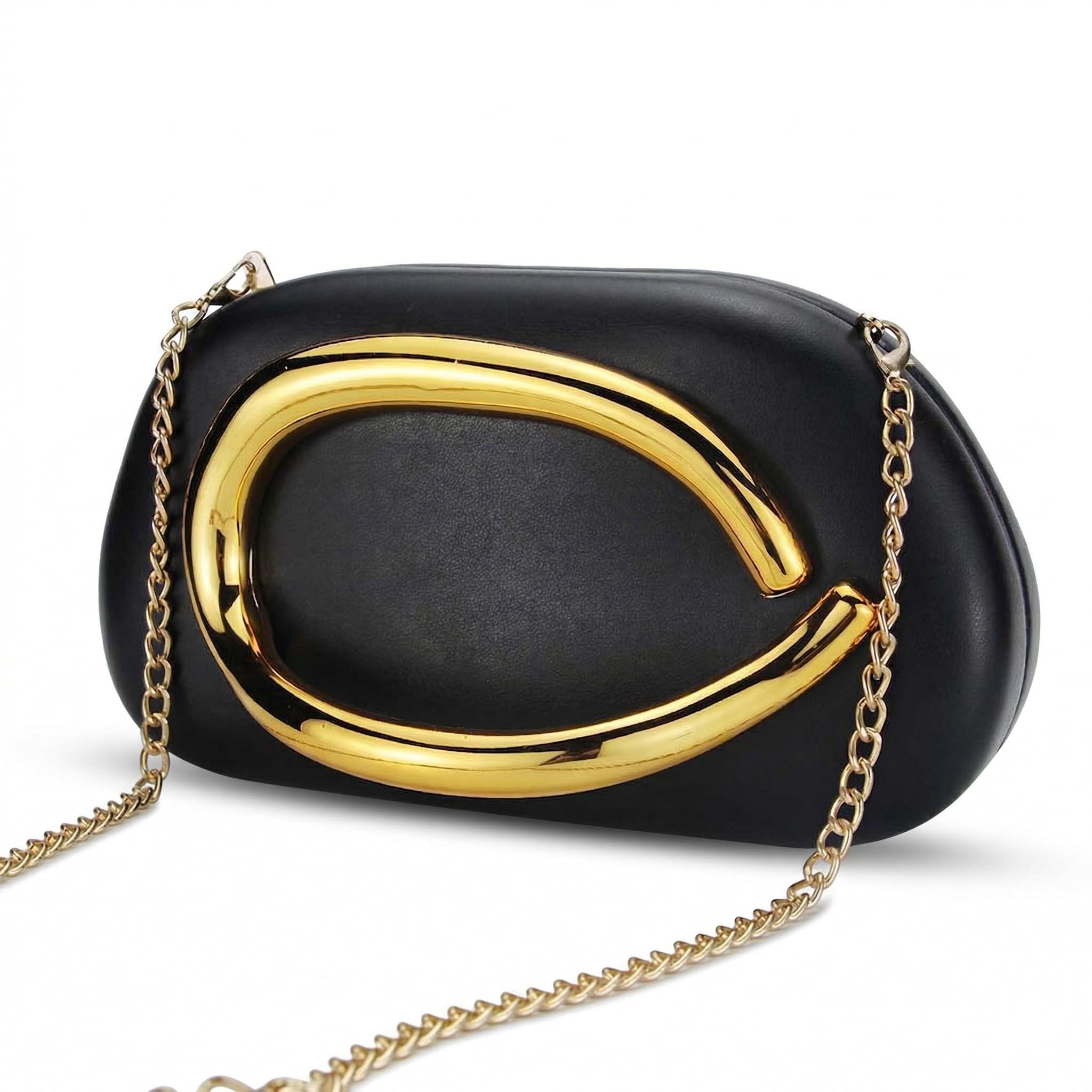 Oval Clutch Purse for Women Stylish Latest Evening Handbags Clutches with Detachable Chain Strap Crossbody Box Sling Bags Ladies Hand Bag Small size Girls Cute Wallet for Party Wedding Gift-image-37