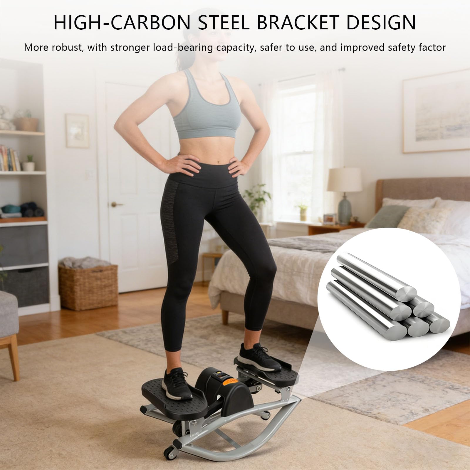 Stepper Fitness Casa Pedana Vibrante Dimagrante Altalena Laterale Con Display Digitale/fascia Di Resistenza, Adatta Per Il Fitness Domestico