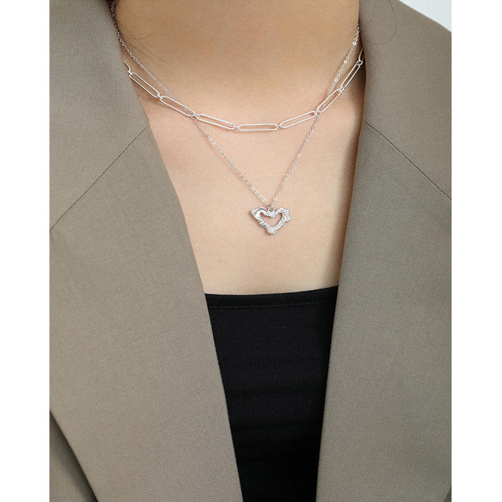 Collana per coppie di accessori con catena a cuore vintage per gioielli da sposa per feste e amanti