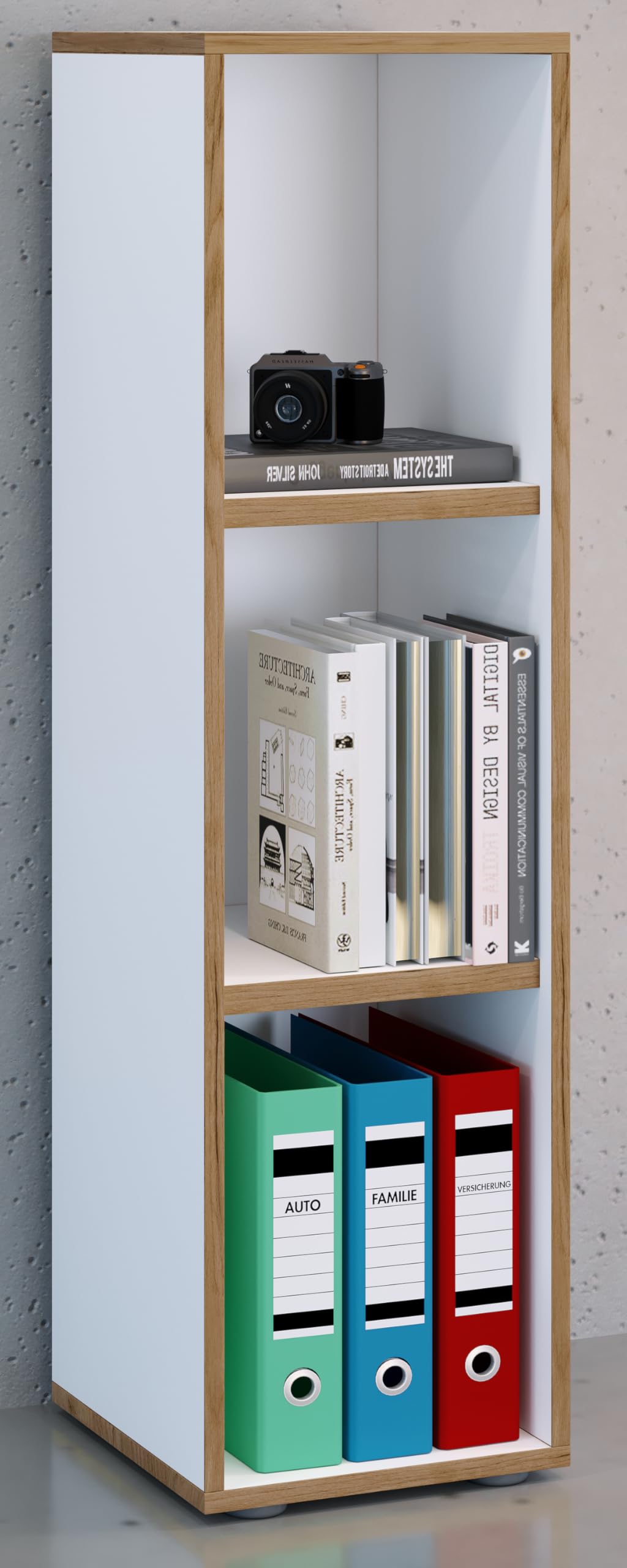 VCM Büroregal 30x32x110 cm 3 Fächer Standregal Bücherregal Aktenregal