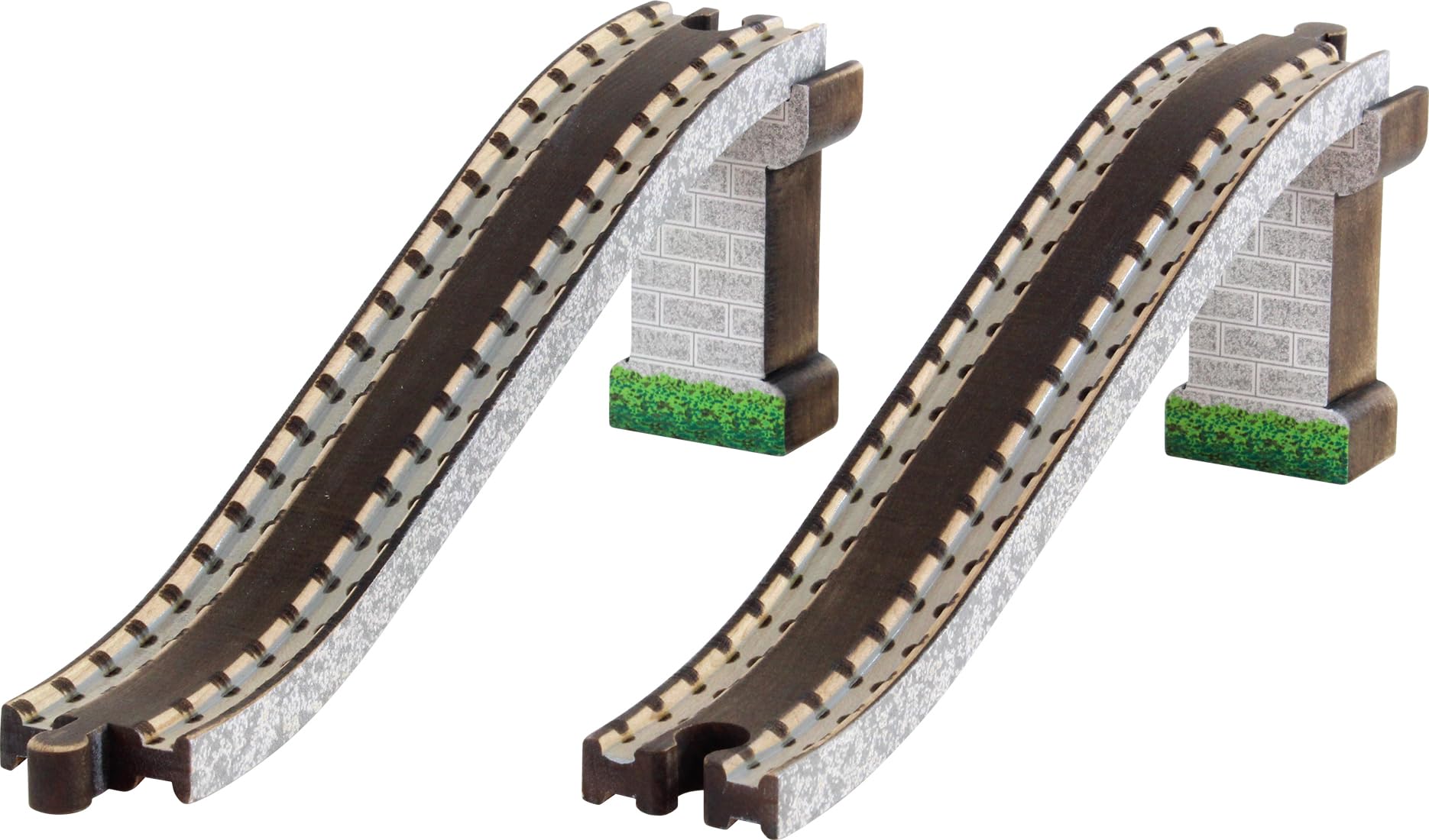 Maple Landmark Wooden Train Track - Bridge Track w/Supports - Made in USA