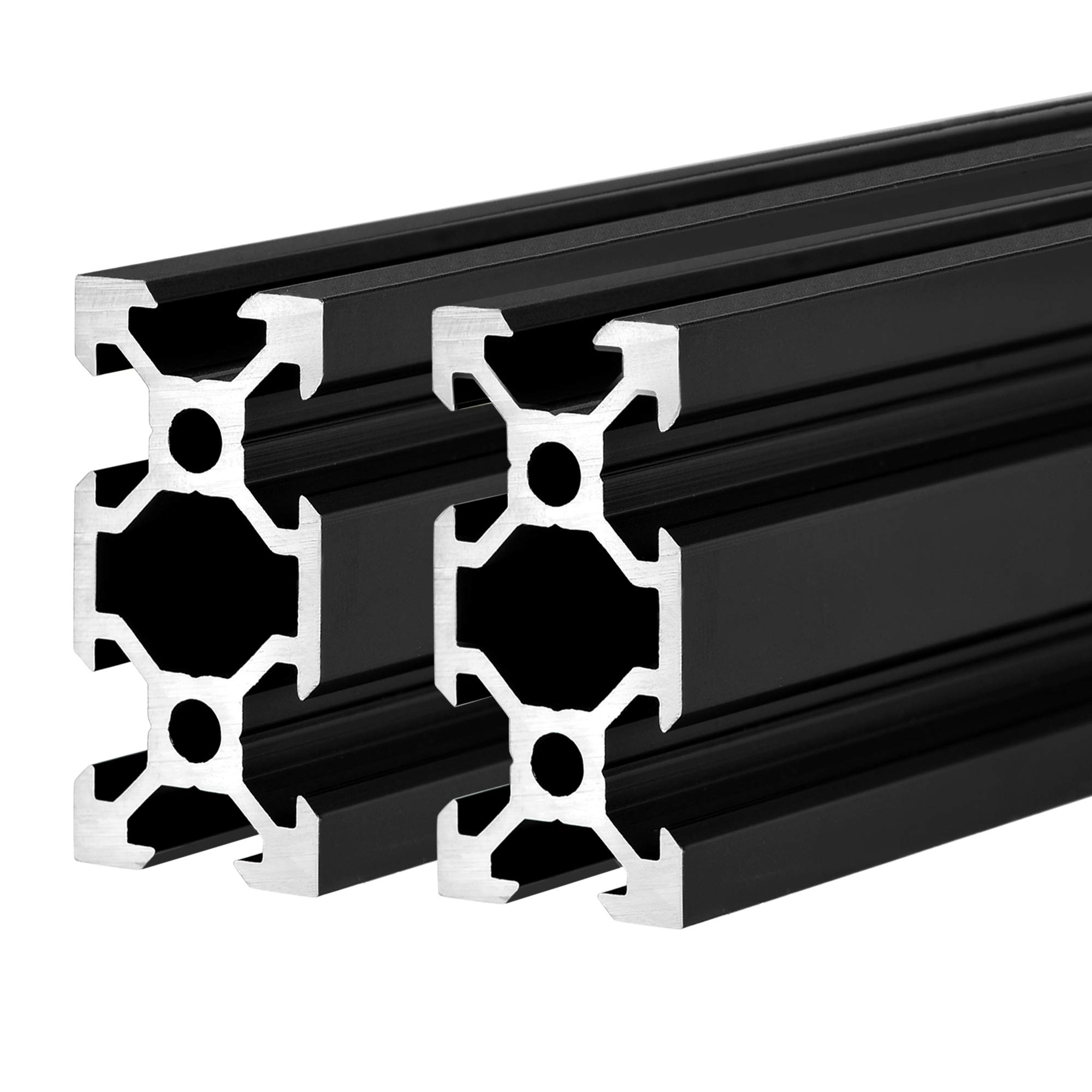 BELLA BAYS 2pcs 27.56 inch 700mm 2040 V Slot Aluminum Extrusion Profile European Standard Anodized Black Extruded Linear Rail Guide Frame for 3D Printer Laser Engraving Machine CNC Workbench DIY