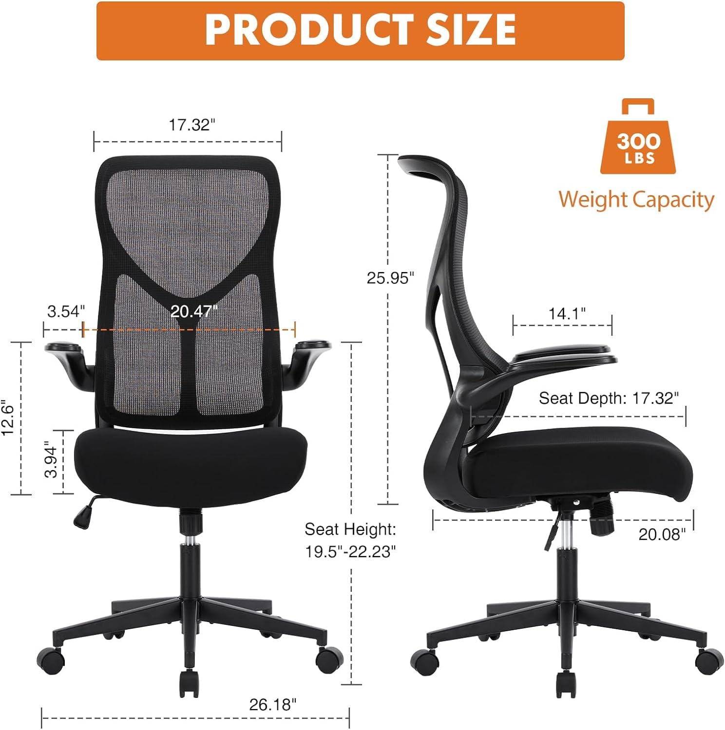 Sweetcrispy Sedia da ufficio, scrivania per computer, sedia direzionale manageriale, sedia a rotelle ergonomica Mid-Back Mesh con ruote, comodo supporto lombare, comodi braccioli per casa, camera da