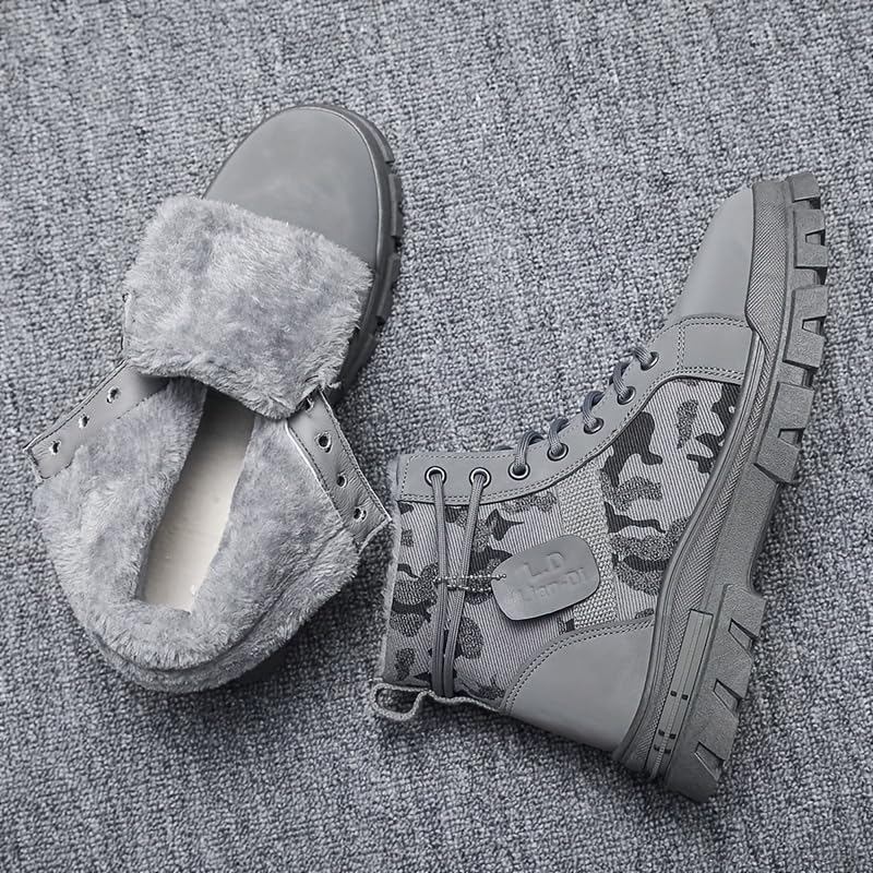 Men Winter Shoes Men's Snow Boots, Warm Plush Lining Hiking Shoes for Outdoor, Fall/Winter4