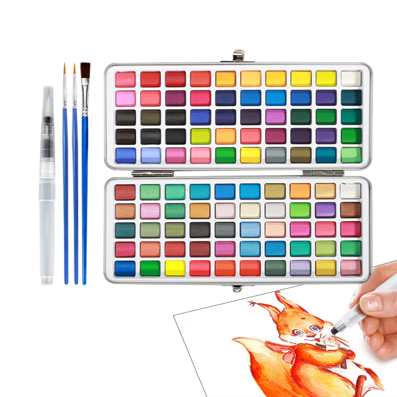 Aquarellfarben-Set, tragbar, kompakt,