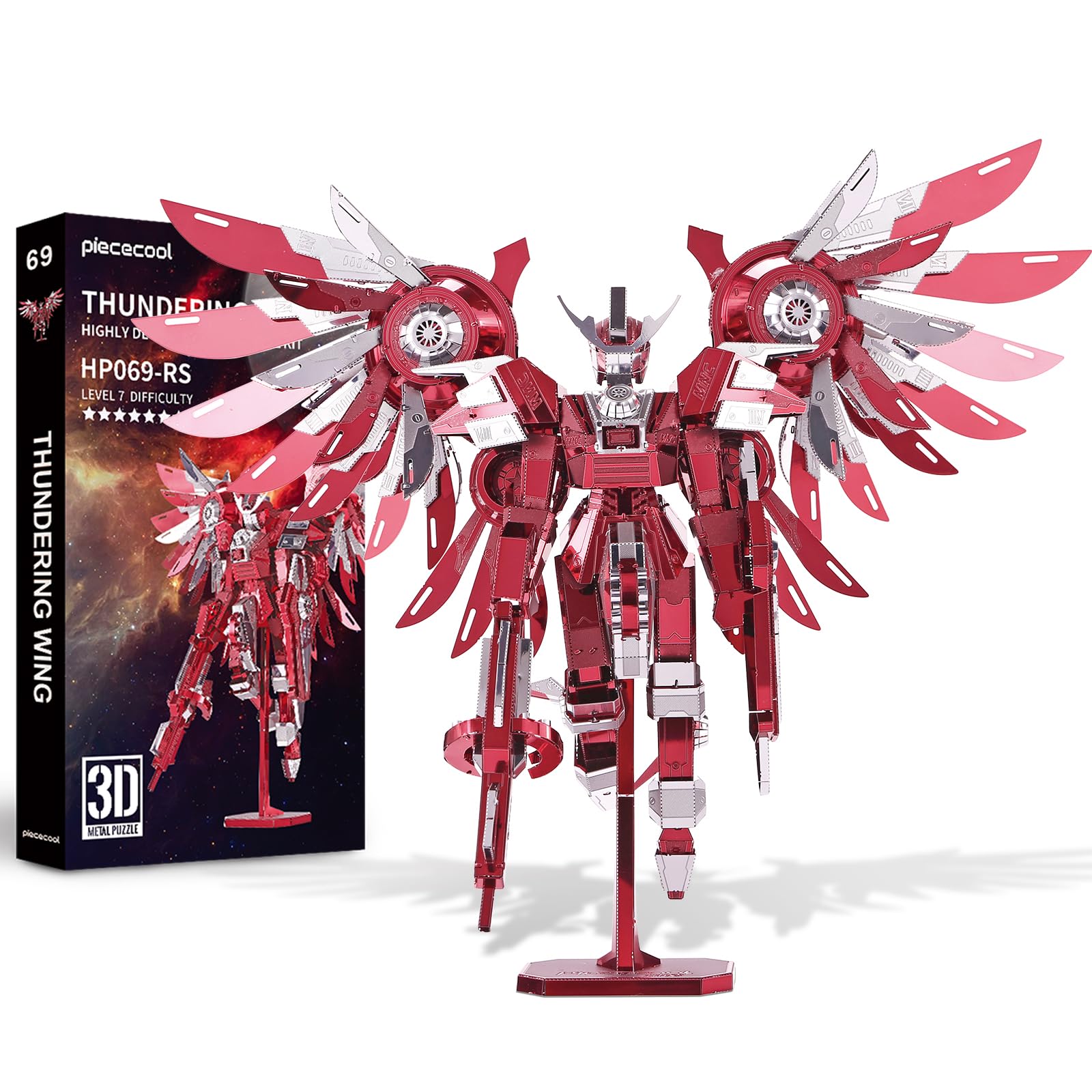 Piececool 3D Metal Puzzle Thundering Wing Figure Mech Metal Model Kits for Adults，Brain Teaser DIY Building kit Family Time,Home Decor Best Gifts