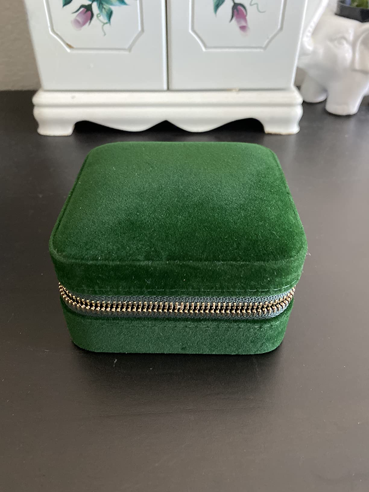 4/mo Finance Plush Velvet Travel Jewelry Box Organizer Travel