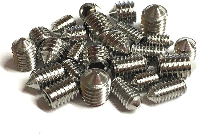 Cone Point Grub Screws Mixed (16 Pack) 5mm Length, Various Metric Threads, M3, M4, M5 & M6. A2 Grade Stainless Steel Hex/Allen Key Socket Cone Point Grub Screw/Set Screws