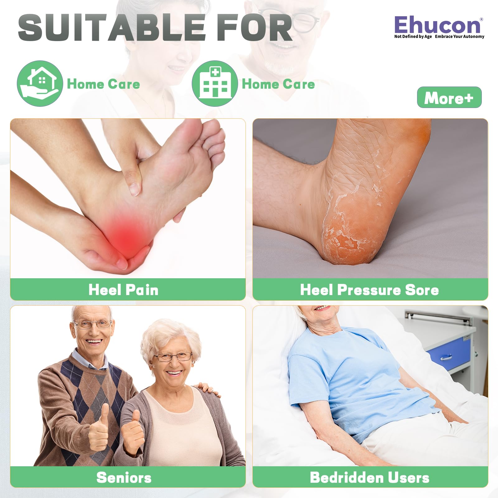 Protector de talón, cojín para úlceras por presión, protección del talón, almohada de cuña para pacientes postrados en cama, protectores de talón para dolor de talón