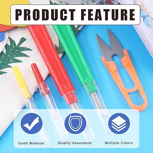 Miniatura 4 de Glarks Kit de 116 piezas de desgarradores de costura, 4 desgarradores de costura, 10 tizas de sastre, 1 tijeras de hilo, 100 clips de costura