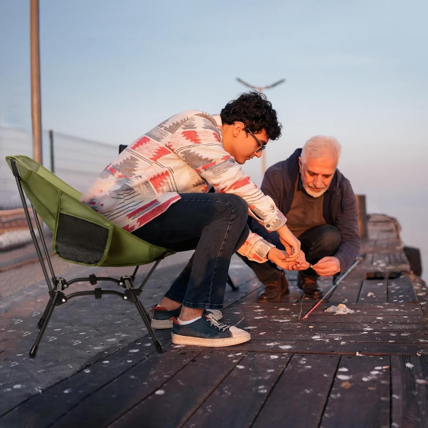 CAMEL CROWN Folding Camping Chair, Lightweight Portable Compact Lawn Chair with Side Pocket for Outdoor Travel Beach Picnic Hiking Backpacking Army Green - Image 2