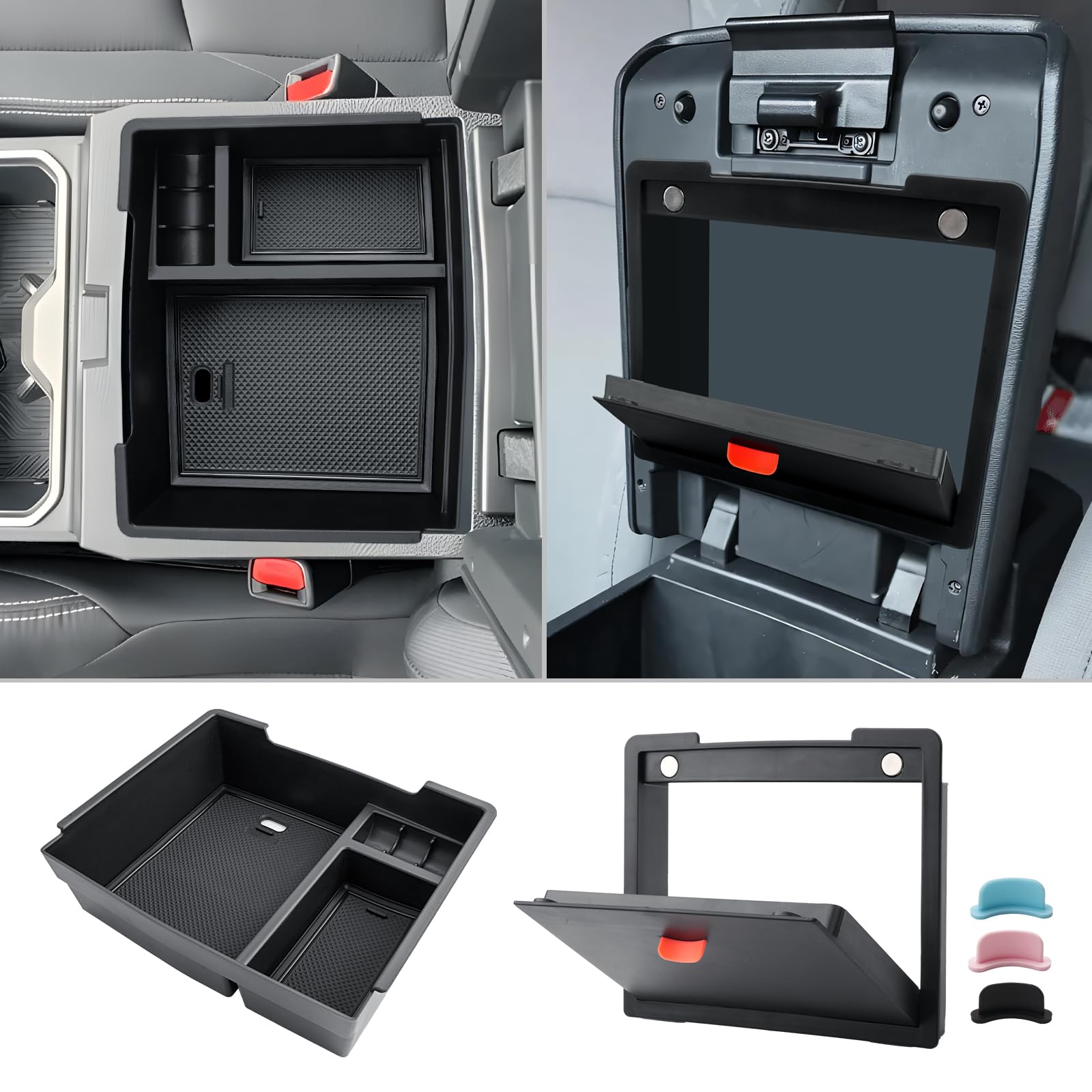 CDEFG 2Pcs for 2024-2026 2027 Toyota Tacoma Center Console Organizer Tray