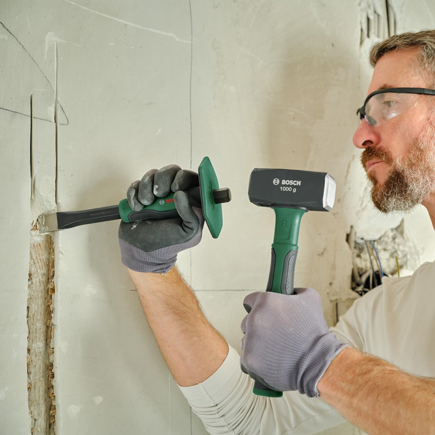 BOSCH 1000g Club Hammer Maximum Impact Power, Symmetric Carbon Steel Head, Ergonomic Soft Grip Handle For Comfort & Precision 2