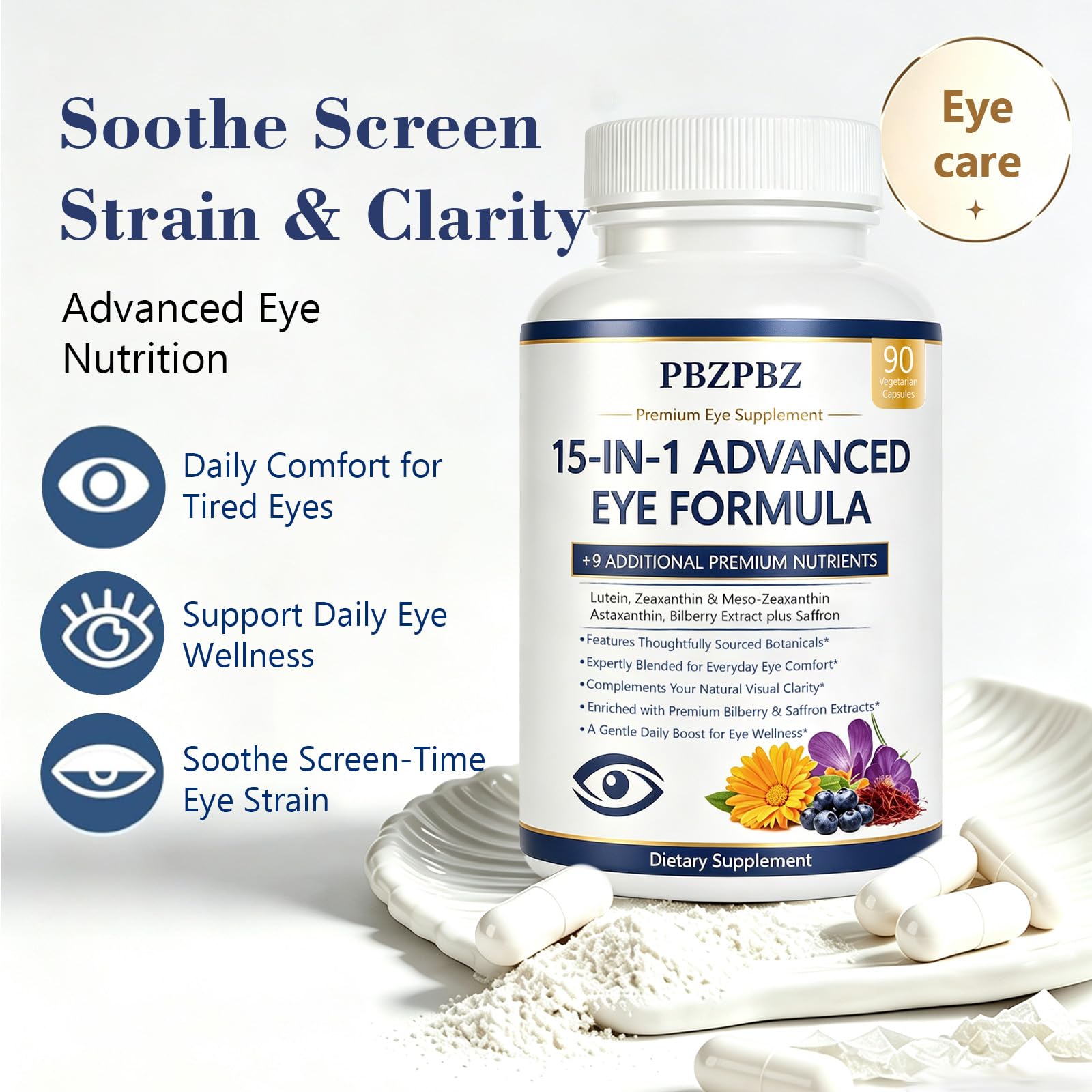 15-in-1 Advanced Eye Formula – Lutein, Zeaxanthin, Bilberry, 90 Ct — Amazon image 4