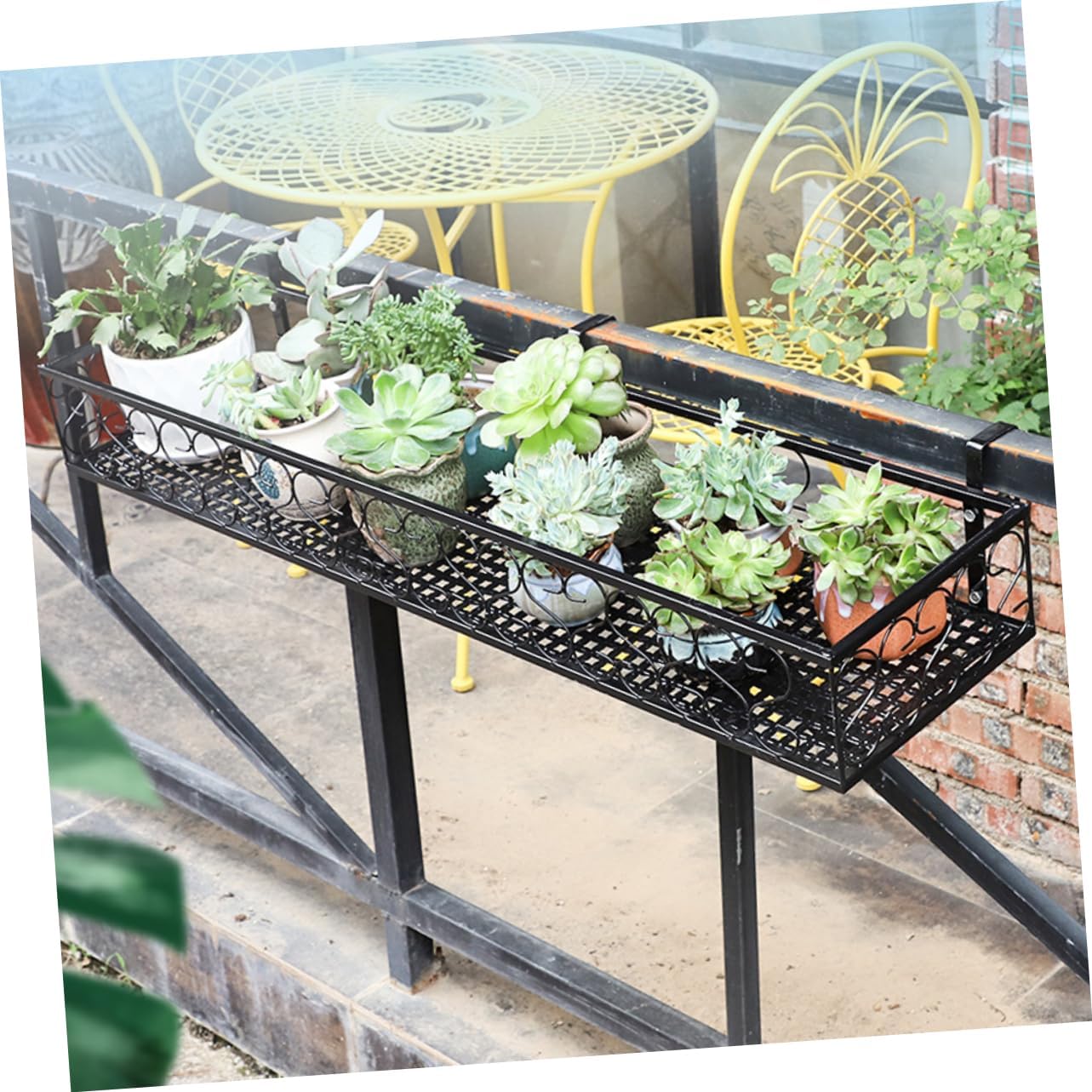 Hanging Plant Shelf Iron Art Basket Balcony Flower Holder Macrame Plant Hanger