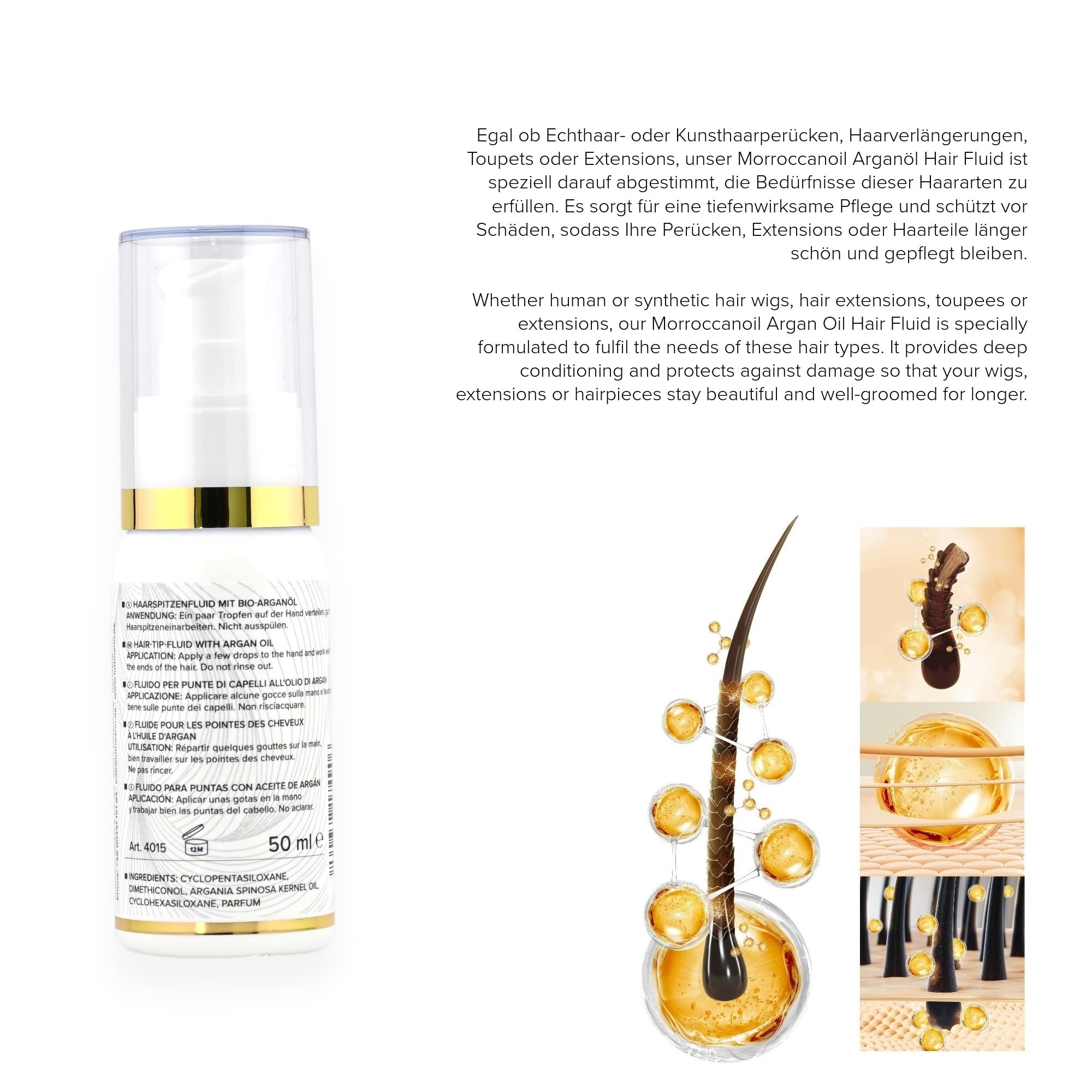 Set Styling & Cura Capelli – Termoprotettore 200 ml + Siero Punte 50 ml con Olio di Argan Biologico – Protezione Calore & Trattamento Intensivo per Extension, Parrucche e Capelli Veri